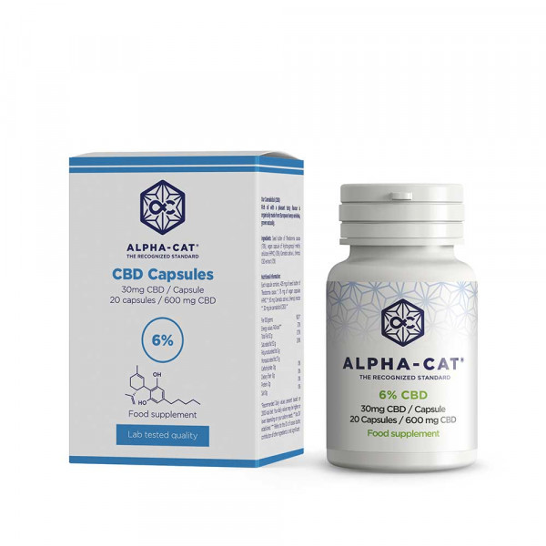 20 GÃÂ©lules Souples Au CBD 30mg Alpha Cat - 1